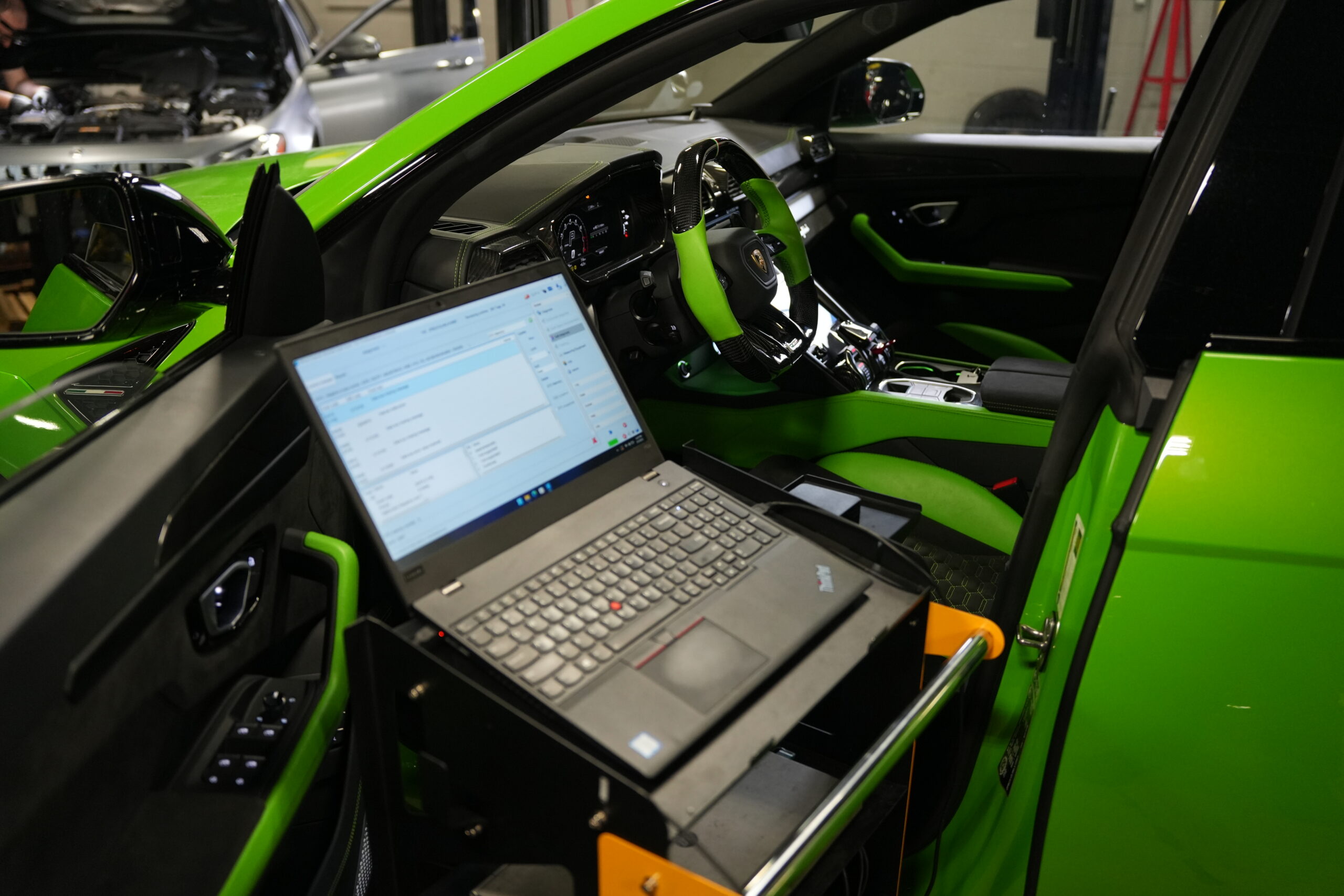 Green lamrboghini for ECU programming and component protection